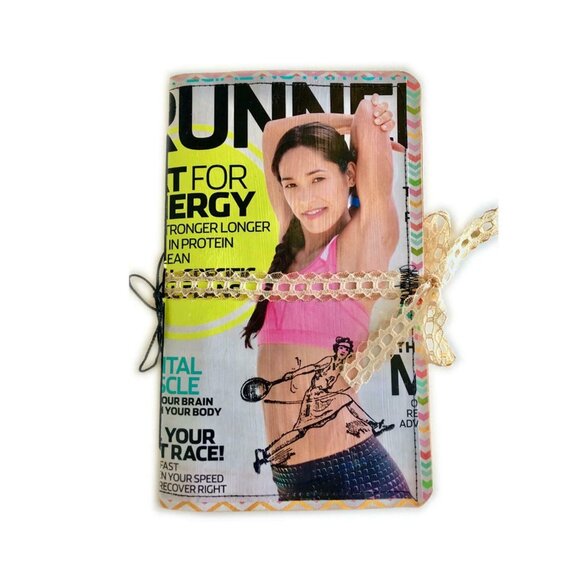 Handmade Junk Journal Fitness Theme Kit 80 Pieces Ephemera Scissors Glue u - Picture 1 of 12